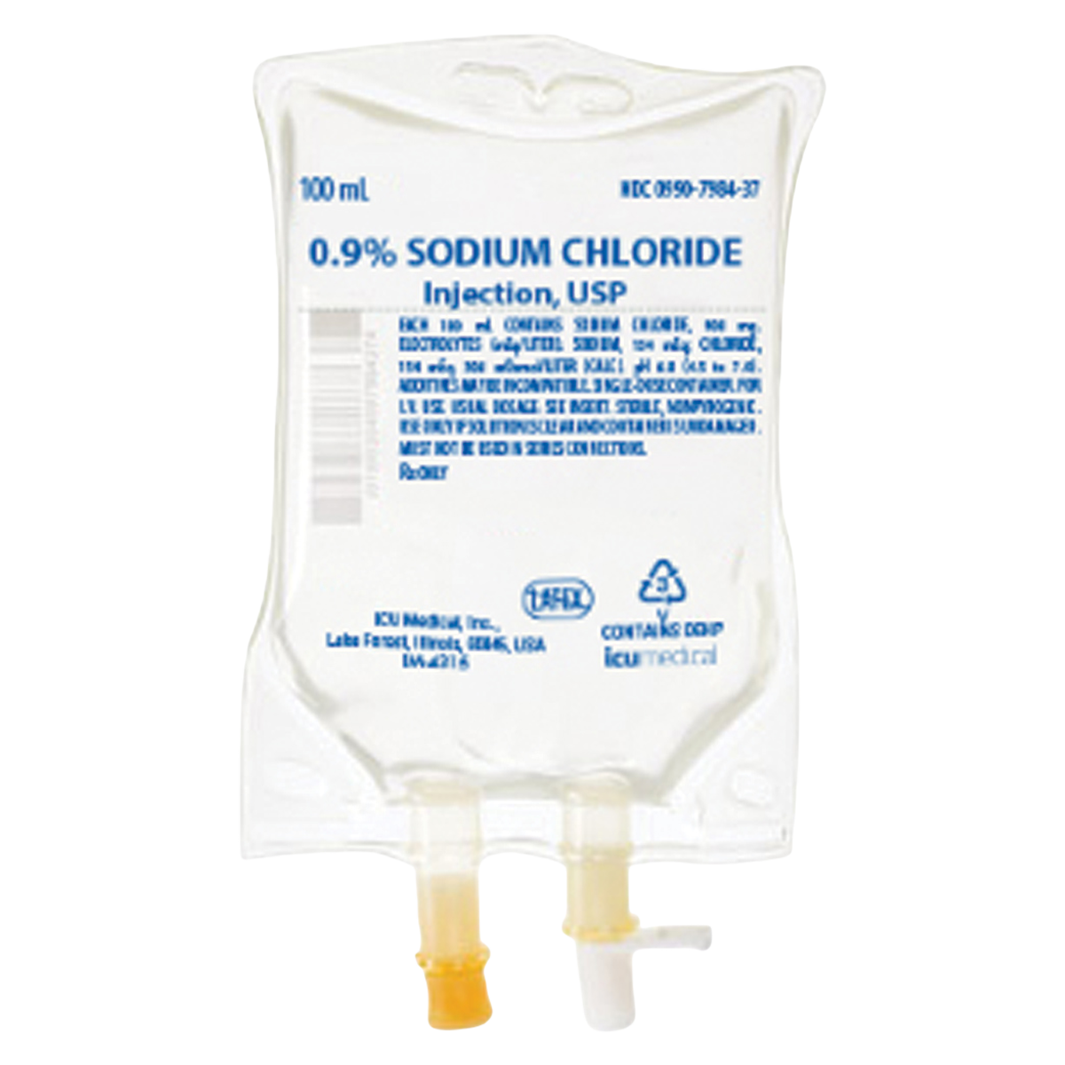 IV Injection Solution Sodium Chloride 0.9% 100mL Bag 80/Ca